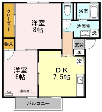 ビューラーＴ．Ｋ　Ｂ棟の物件間取画像